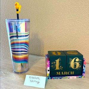 Starbucks Tumbler Target Exclusive Iridescent Rainbow Swirl NWT